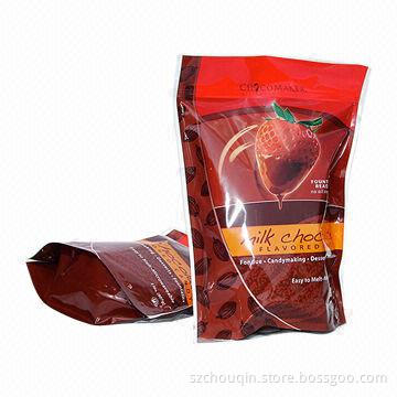 Colorful Stand Up Grocery Bags with zipper, food grade material and moisture proof, top quality